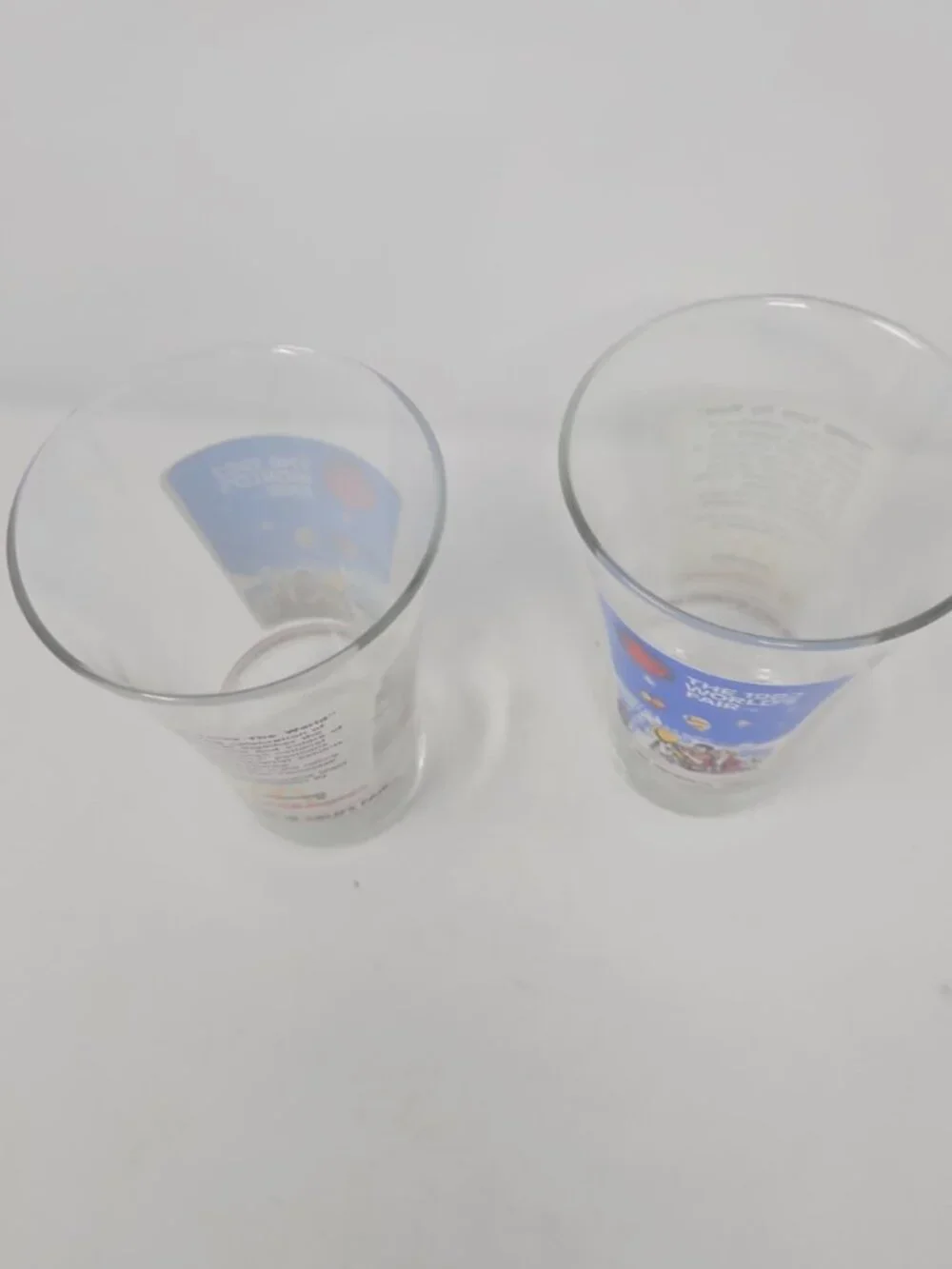 2 Vintage 1982 World's Fair McDonalds Commemorative Glasses Knoxville Tennessee